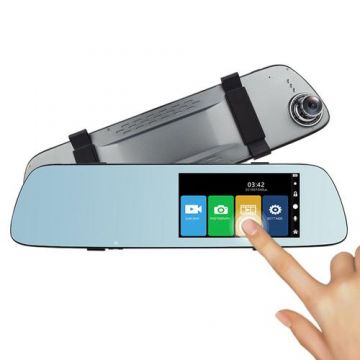 Camera auto DVR PNI Voyager S2000, Full HD incorporata in oglinda retrovizoare, 170 grade, touchscreen IPS 5inch, camera marsarier 120 grade VGA (Negru)