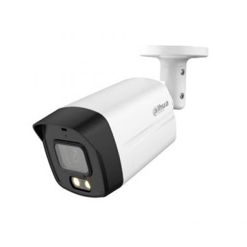 Camera supraveghere exterior Dahua Full Color HAC-HFW1239TLM-A-LED-0360B-S2, 2 MP, lumina alba 40 m, 3.6 mm, microfon