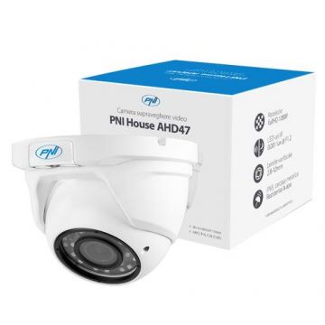 Camera supraveghere video PNI House AHD47 dome varifocala, Full HD, CMOS, IP66 (Alb)