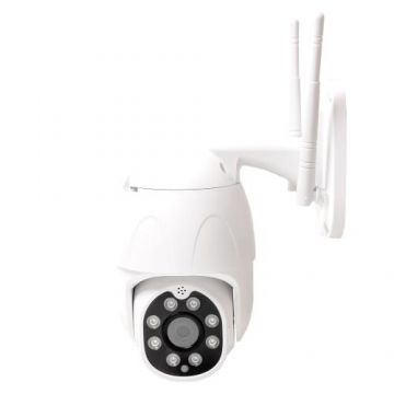 Camera supraveghere video PNI IP230T, FullHD 1080P, PTZ H264+, Wi-Fi, P2P, Night Vision, Microfon/difuzor incorporat (Alb)