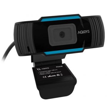 Camera Web AQIRYS Phase, CMOS, 2.1MP, Full HD 30fps, USB, Microfon (Negru)