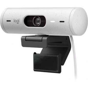 Camera Web Logitech Brio 500, Full HD, USB-C, Microfon (Alb)
