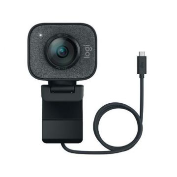 Camera web Logitech StreamCam, Full HD, unghi de vizualizare 78°, autofocus, USB-C (Negru)