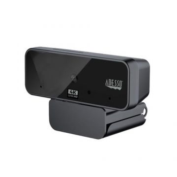 Camera web USB Adesso Cybertrack H6 4K Ultra HD, focalizare infinita, doua microfoane incorporate si capac de confidentialitate, cablu USB