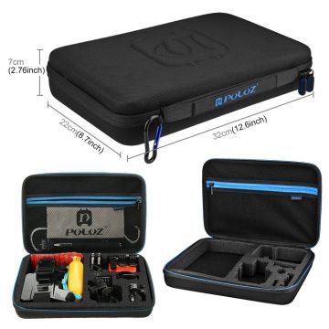 Kit 53+1 Accesorii PKT09 Puluz Pentru Camera Video Sport DJI Osmo Action, GoPro, Cutie Depozitare, Negru