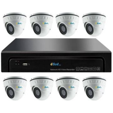 Kit Supraveghere Video Esol EN208/N-8(D)20, NVR 8 canale + 8 Camere Video Kit Supraveghere Video Esol EN208/N-8(D)20, NVR 8 canale + 8 Camere Video