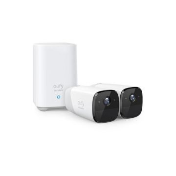 Kit supraveghere video eufyCam 2 Pro Security wireless, Rezolutie 2K, IP67, Nightvision, 2 camere video, H.264 Kit supraveghere video eufyCam 2 Pro Security wireless, Rezolutie 2K, IP67, Nightvision, 2 camere video, H.264