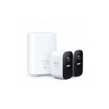 Kit supraveghere video eufyCam 2C Security wireless, HD 1080p, IP67, Nightvision, 2 camere video (Alb) Kit supraveghere video eufyCam 2C Security wireless, HD 1080p, IP67, Nightvision, 2 camere video (Alb)