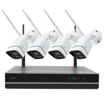 Kit supraveghere video PNI House WiFi660 NVR 8 canale si 4 camere wireless de exterior 3MP, P2P, IP66