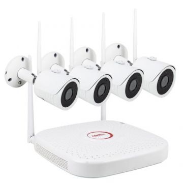 Kit Supraveghere Video PNI House WiFi722, 4 canale, 1080P, Wireless, IP66