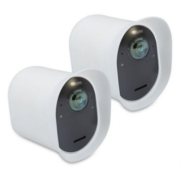 Set 2 Huse pentru camera de supraveghere Arlo Ultra/Arlo Pro 3/Pro 4, Kwmobile, Alb, Silicon, 47321.02