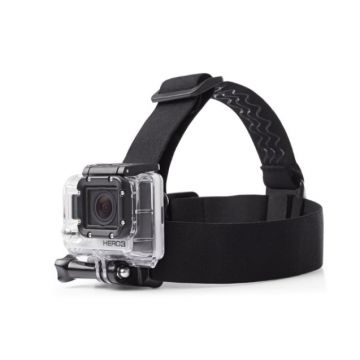 Sistem de prindere pe cap Telesin pentru camere video sport, Reglabil, Negru