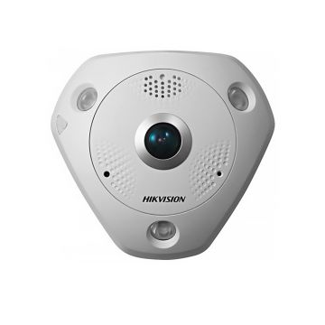 Camera supraveghere Dome IP Hikvision DS-2CD6362F-IVS Fisheye, 6 MP, IR 15 m, 1.27 mm, microfon