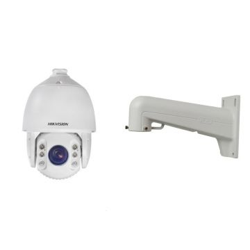 Camera supraveghere IP Speed Dome Hikvision DS-2DE7425IW-AE, 4 MP, IR 150 m, 4.8 - 120 mm, 25x + suport
