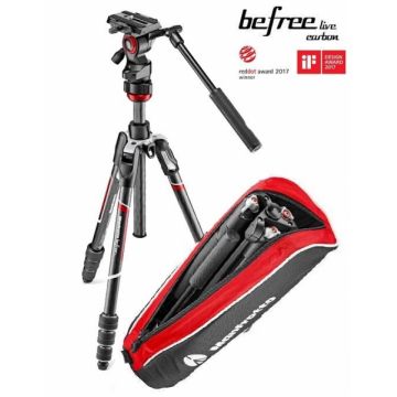 Manfrotto Befree Live Kit Trepied Video Carbon Twist