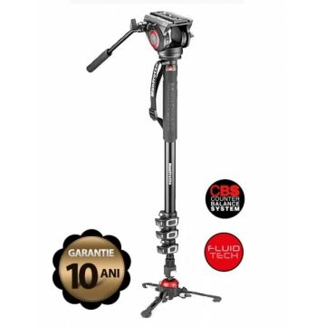 Manfrotto MVMXPRO500 monopied video fluid cu baza Fluidtech