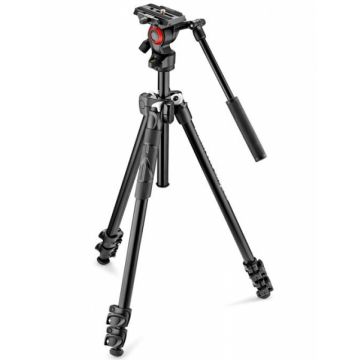Pachet Manfrotto 290LTA kit trepied video + Manfrotto geanta trepied 60 cm Non Padded