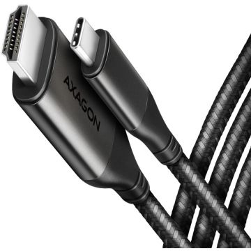 Cablu video AXAGON USB-C Male - HDMI v2.1a Male, 1.8m, negru-gri