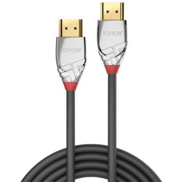 Cablu video LINDY Cromo, HDMI Male - HDMI Male, v2.0, 1m, gri-argintiu