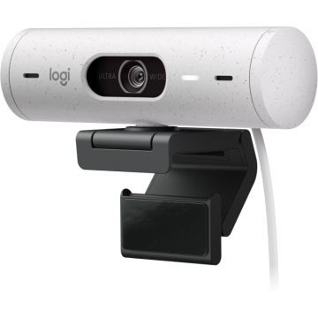 Camera Web Logitech Brio 500 FHD Autofocus, USB-C, Microfon, Off-white