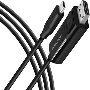 Cablu video AXAGON USB Male tip C - DisplayPort v1.2 Male, 1.8m, negru