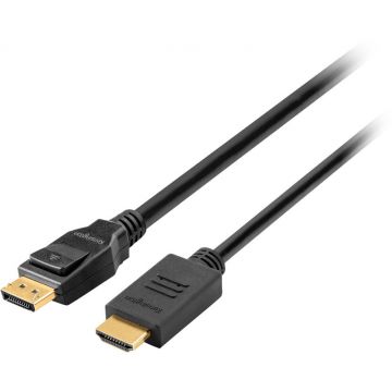 Cablu video Kensington K33025WW DisplayPort Male - HDMI Male, 1.8m, negru Cablu video Kensington K33025WW DisplayPort Male - HDMI Male, 1.8m, negru