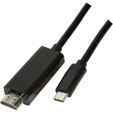 Cablu video Logilink USB Male tip C - HDMI Male, 1.8m, negru, 4K 60Hz