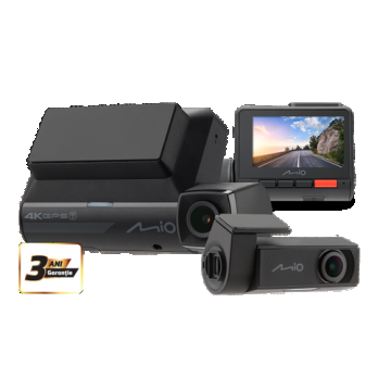 Camera auto Mio MiVue™ 955WD (Dual) 4K, Camera Spate MiVue™ E60 Inclusa, Ecran IPS 2.7inch, Sony STARVIS™, Unghi de vizualizare 140°