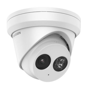 Camera de supravegehere IP Dome Hikvision Acusense DS-2CD2383G2-IU-28, 8 MP, 2.8 mm, IR 30 m, PoE, microfon, slot card