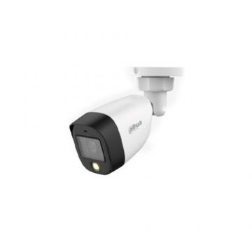 Camera de supraveghere exterior Dahua HAC-HFW1239C-A-LED-0280B, Lentila 2.8mm, IR 20m, IP67 (Alb/Negru)