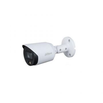 Camera de supraveghere exterior Dahua HAC-HFW1239T-A-LED-0280B-S2, 2MP, Lentila 2.8mm, IR 20m (Alb/Negru)