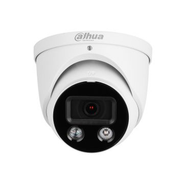 Camera supraveghere Dome IP cu iluminare duala Dahua WizSense Active Deterrence IPC-HDW3549H-AS-PV-0280B-S4, 5 MP, lumina alba/IR 30 m, 2.8 mm, microfon, slot card, PoE