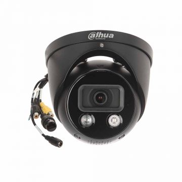 Camera supraveghere IP Dome cu iluminare duala Dahua WizSense IPC-HDW3849H-AS-PV-0280B-S4-BLACK 8 MP 2.8 mm, IR / lumina alba 30 m, microfon, slot card, PoE, negru