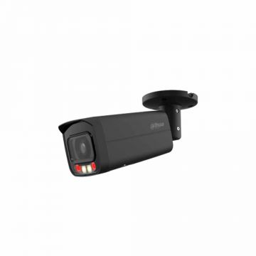 Camera supraveghere exterior IP cu iluminare duala Dahua WizSense IPC-HFW2449T-AS-IL-0360B-BLACK 4 MP, 3.6 mm, IR 60 m, lumina alba 50 m, slot card, microfon, PoE, negru