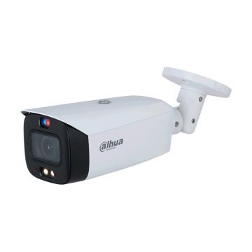 Camera supraveghere exterior IP cu iluminare duala Dahua WizSense TiOC Active Deterrence IPC-HFW3849T1-ZAS-PV-27135, 8 MP, lumina alba 40 m, IR 50 m, 2.7-13.5 mm, motorizat, slot card, PoE, microfon