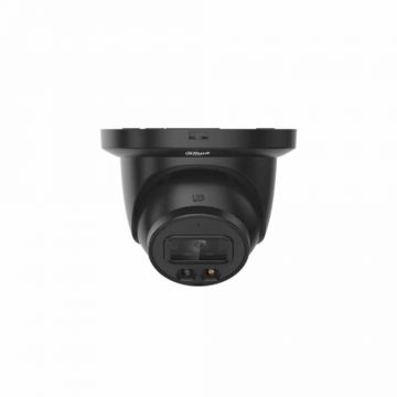 Camera supraveghere exterior IP Dahua WizSense IPC-HDW2449TM-S-IL-0280B-BLACK cu iluminare duala, 4 MP, 2.8 mm, lumina alba/IR 30 m, microfon, slot card, PoE, negru