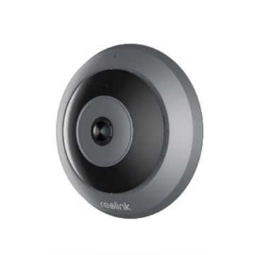 Camera supraveghere panoramica IP WiFi Fisheye Reolink FE-W, 6 MP, 1.98 mm, IR 8 m, microfon, sirena, slot card, moduri multiple de vizualizare