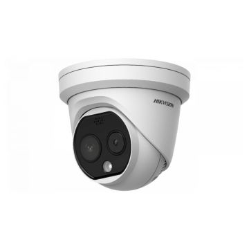 Camera supraveghere termica IP Dome Hikvision DS-2TD1217B-6/PA, 4 MP, masurare temperatura umana, precizie 0.5 grade