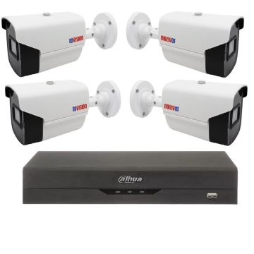 Kit de supraveghere cu 4 camere Rovision 2MP, Full HD, ROVISION2MP22 oem Hikvision lentila 2.8mm, IR 40 m, DVR Dahua 4 canale, 5MP