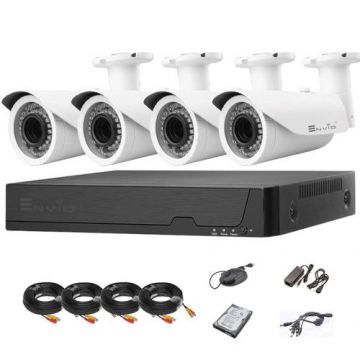 Kit supraveghere video cu 4 camere ENVIO, 5MP, 1/2.7inch HDIS CMOS, DVR ENVIO ADM-504, HDD 500 GB