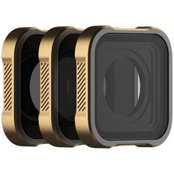 Lentila GoPro PolarPro ND 3-Pack (ND8/16/32), Compatibil Hero11 / Hero10 / Hero9 (Auriu/Negru)