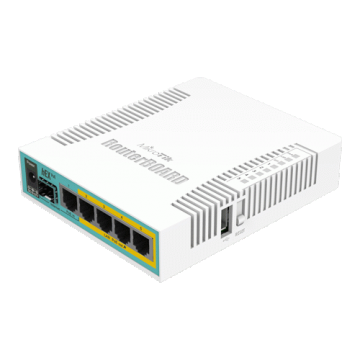 Router hEX PoE, 5 x Gigabit 4 PoE, 1 x SFP, RouterOS L4 - Mikrotik RB960PGS