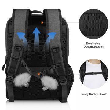 Rucsac impermeabil PU5017B Puluz pentru camera video sport, accesorii si laptop de pana la 14 inch, Negru