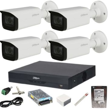 Sistem de supraveghere Dahua 4 camere, 2 Megapixeli, Color noaptea, DVR Dahua 4 canale,accesorii incluse + HDD 1TB, pentru vizualizarea numerelor de inmatriculare auto pana la 15m