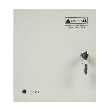 Sursa alimentare CCTV PNI STC5A in cutie metalica 12V 5A cu 9 iesiri, 0.5A fiecare