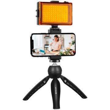 Accesoriu Camera Video de Actiune cu trepied si suport pentru telefon, 8.5cm, Negru