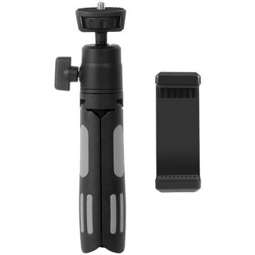 Accesoriu Camera Video de Actiune PU637B pentru camere video sport, filet universal 1/4, Clema de prindere pentru telefon, lungime intre 13.5 si 30.5cm, Negru