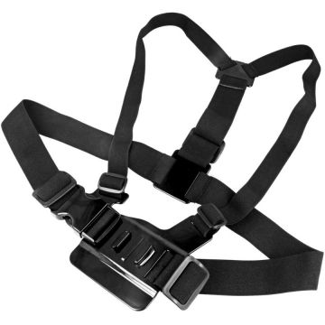 Accesoriu Camera Video de Actiune Sistem de prindere pe piept Chest Strap pentru camere video sport Negru