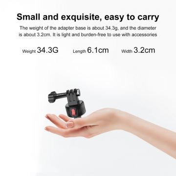 Adaptor magnetic PULUZ PU706B 1/4 inch pentru camere sportive, buton de eliberare rapida, Negru