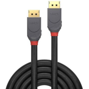 Cablu video LINDY Anthra, DisplayPort Male - DisplayPort Male, v1.2, 5m, negru-gri